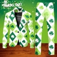 thumbnail image 2 of MSJUHEG St Patricks Day 2 Piece Suit Jackets for Men One Button Tuxedo Slim Fit Blazer Jacket & Pants Sweatpants for Men White M, 2 of 7