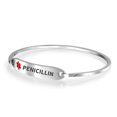 thumbnail image 2 of Penicillin Medical Identification ID Bracelet Sleek Bangle for Women Stainless Steel Custom Engraved, 2 of 5