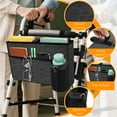 thumbnail image 5 of Grusce Walker Bag with Cup Holder, Walker Storage Bags, Multi Pockets Walker  Hands-Free Attachment Basket, Mobility Aid Accessory Pouch for Elderly, Senior-Black, 5 of 11