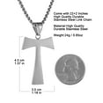 thumbnail image 5 of HZMAN Christian Tau Tao Cross Franciscan Stainless Steel Pendant Necklacee 22+2 Inch, 3 Colors, 5 of 6
