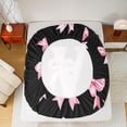 thumbnail image 5 of Castle Fairy Personalized Initial 4pcs Bed Sheets,Dreamy Princess King Sheets,Black Pink Super Cozy Sheet Set,Lightweight Kawaii Room Decor, 5 of 7