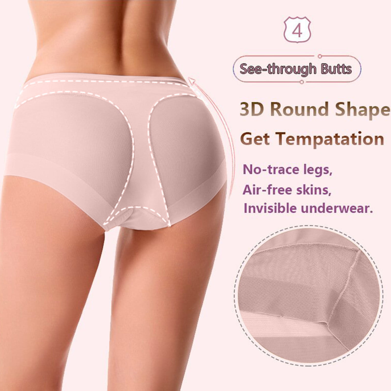 Mrat Seamless Underwear Womens Solid Color Panty Ladies Comfortable Solid  Color Large Size High Waist Warm Belly Hip Lift Thin Waist Panties Underwear  Female Underwear Cotton Stretch 
