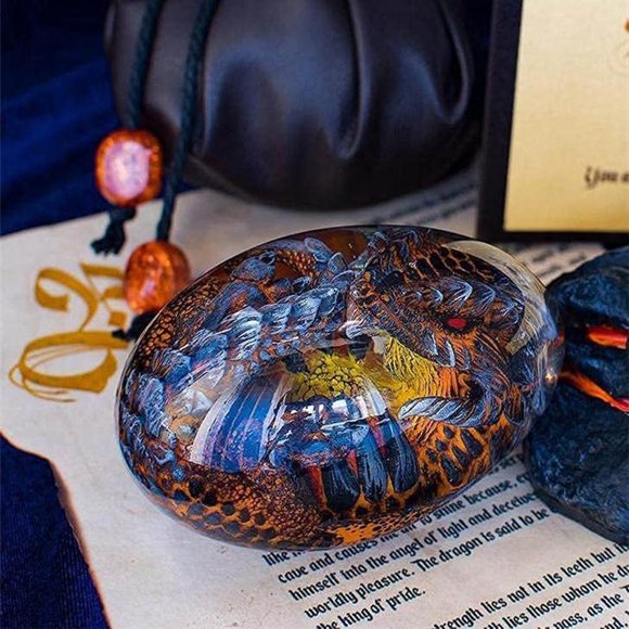 AMERTEER Knick-Knacks Lava Dinosaur Egg Resin Figurine in Home for Office Decor Gift