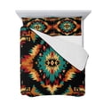 thumbnail image 7 of Boho Orange Teal King Size Down Alternative Comforter, Lightweight Comforter Quilt Bedding Set with Pillow Shams Geometric Vintage Southwestern Ethnic All Seasons Bed Comforter Duvet Insert 96"x106", 7 of 7