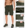thumbnail image 3 of FEN AI Multi-Pocket Cargo Outdoor Shorts for Men Relaxed Fit Solid Summer Beach Short Fishing Hiking Work Wear, 3 of 10