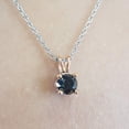 thumbnail image 2 of Dazzlingrock Collection Round Black Diamond Solitaire Style Pendant for Women with 18 Inch Silver Chain (0.75 ctw, Color Black, Clarity Opaque) in 10K Rose Gold, 2 of 6