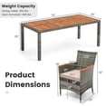 thumbnail image 3 of Gymax 9 PCS Wicker Dining Set Patio Dining Furniture Set w/ Acacia Wood Table & 8 Armchairs, 3 of 10