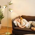 thumbnail image 2 of Depuley Lampe de Sol Moderne 3-Light Lecture Arbre Debout avec Têtes Métalliques Réglables Éclairage LED en Laiton Base E26 (Ampoules Incluses), 2 of 7