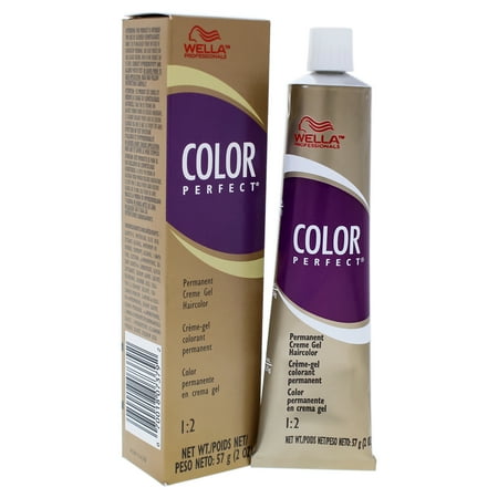 Color Perfect Permanent Creme Gel Hair Color - 4RV Medium Red Violet Brown by Wella for Women - 2 oz Hair Color