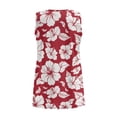 thumbnail image 5 of FUIALDOLG Tropical Hawaiian Style Clothes for Women Red Hibiscus Flowers Tank Tops Womens Dressy Sleeveless Shirt Lightweight V Neck T-shirt Flowy Tee for Beach Vacation,M, 5 of 7