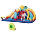 thumbnail image 2 of Outsunny 5-in-1 Inflatable Water Slide, Rocket Themed Kids Castle Bounce House with Slide, Pool, Water Cannon, Basket, Climbing Wall Includes Carry Bag, Repair Patches, 750W Air Blower, 2 of 9