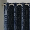 thumbnail image 4 of SunSmart Mirage Fabric Knitted Jacquard Total Blackout Window Panel in Navy, 4 of 5