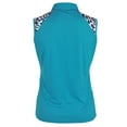 thumbnail image 2 of Monterey Club Women's Fun Leopard Contrast Sleeveless Golf Polo Shirt #2425, 2 of 3
