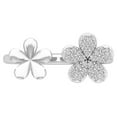thumbnail image 2 of ARAIYA FINE JEWELRY Sterling Silver Diamond Double Flower Ring (1/5 cttw, I-J Color, I2-I3 Clarity), Size 8, 2 of 7