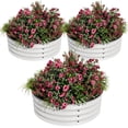 thumbnail image 1 of 3-Pack Galvanized Steel Raised Garden Beds - Round Metal Planter Boxes with Open Bottom for Superior Drainage, Rust Resistant, Safe Rubber Edge, Easy Assembly, Ideal for Vegetables, Flowers, Herbs, 1 of 7