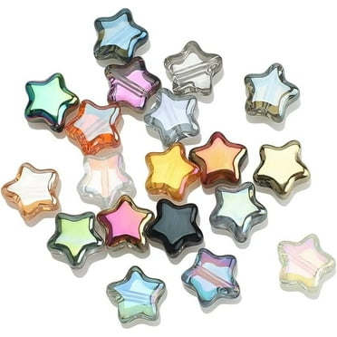 Bbiamsleep 200Pcs Star Beads Star Spacer Beads Pony Beads Star Shape Beads Star Beads Star, 8mm