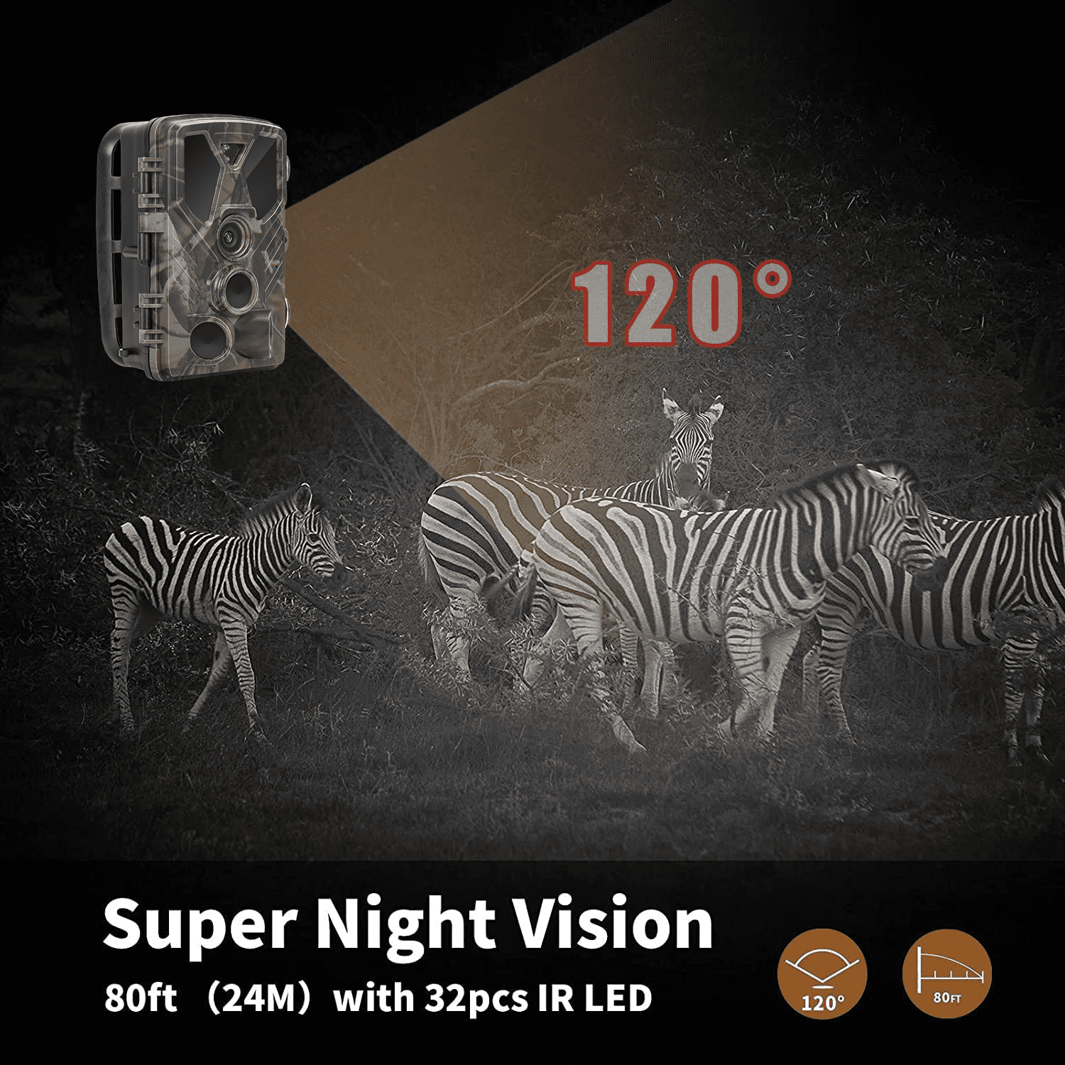 Suntekcam 36MP 4K Night Vision Hunting Trail Monitor with 32GB TF Card, Waterproof