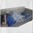 thumbnail image 6 of Ocean Soft Flannel Fleece Blanket, Modern Sail Boat on Sea Horizon Cloudy Sky Summer Sports Hobbies Photo Image, Cozy Plush for Indoor and Outdoor Use, 60" x 80", Sky Blue and White, by Ambesonne, 6 of 6