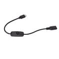 thumbnail image 1 of Cable de extensión USB tipo C macho a hembra de 30 cm/11,8 pulgadas con interruptor de encendido/apagado para teléfonos móviles, color negro., 1 of 14