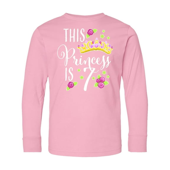 Inktastic This Princess is Seven 7th Birthday Long Sleeve Youth T-Shirt