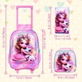 thumbnail image 4 of Mochila con ruedas AGSDON Princesa para niñas con lonchera 3 piezas, 4 of 8