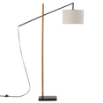 thumbnail image 1 of Bouclair Beige Metal and Wood Floor Lamp, 1 of 5