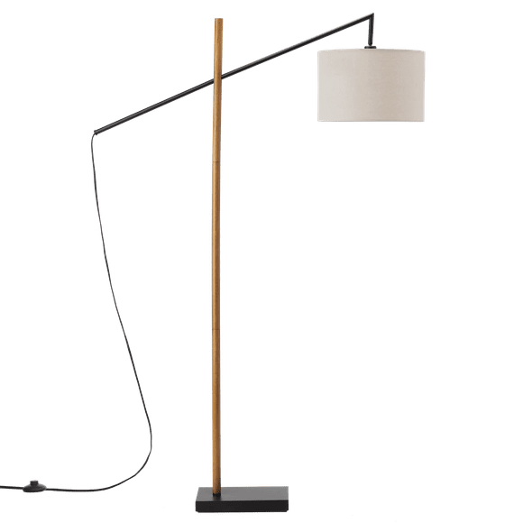 Bouclair Beige Metal and Wood Floor Lamp