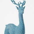 thumbnail image 6 of 2PCS Christmas Reindeer Winter Decor, Tabletop Deer Statues Decorations, Blue Flocked Resin Reindeer Sculptures with Silver Glitter for Indoor Home Decor Mantle Living Room, 6 of 7