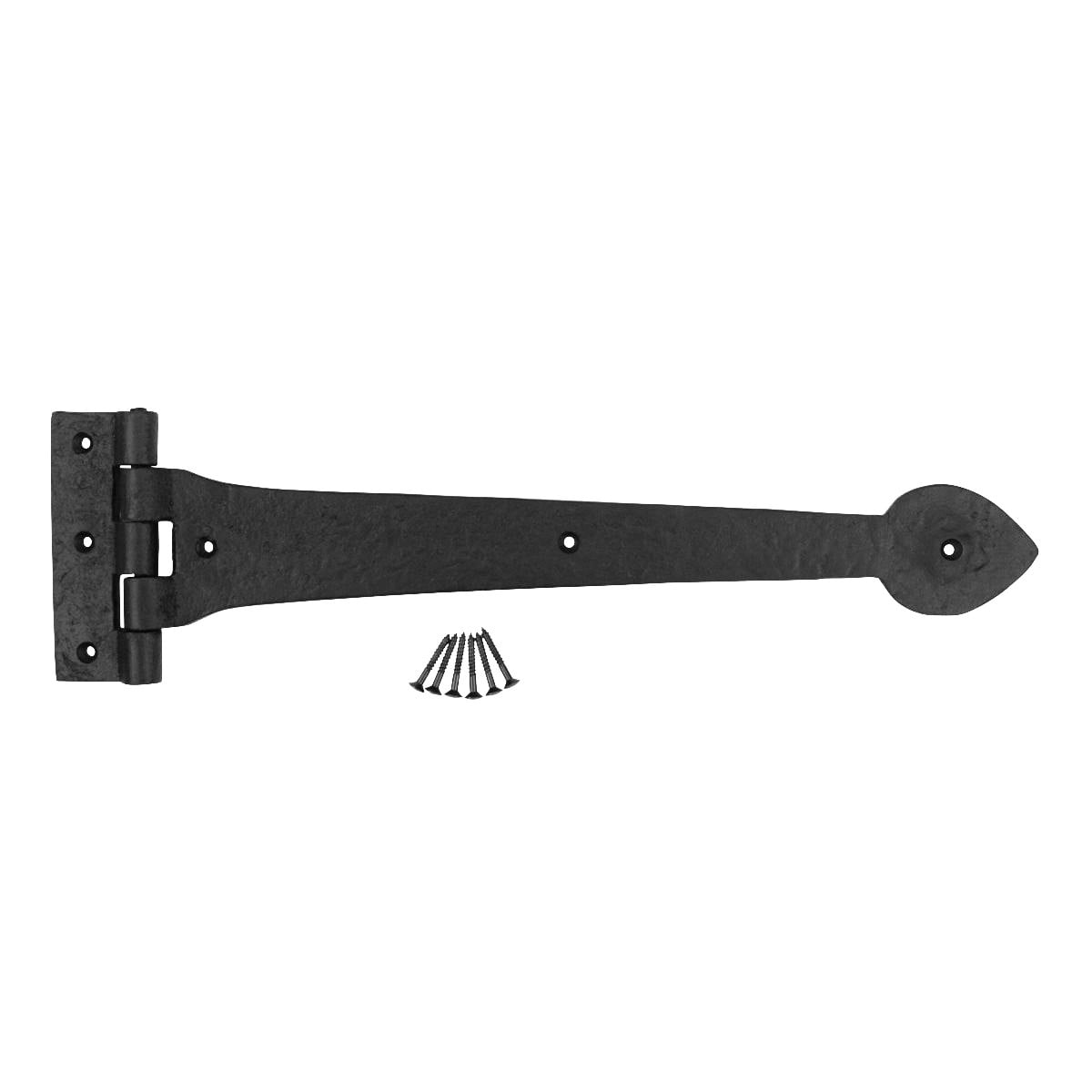 Renovators Supply Black Wrought Iron Strap Hinge 15 in Spade Tip Strap Gate and Door Hinges w/Hardware, Pack of 3