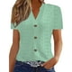 thumbnail image 1 of Casual Primavera Tops para las Mujeres V-Cuello Torcido Botón Color Sólido Suelto de Manga Corta, Fácil Oficina Y Fiesta de Uso, 1 of 4