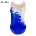 thumbnail image 2 of Girls Ballet Skating Leotard Ballerina Dancewear Shiny Diamond Sleeveless Sheer Mesh Dance Gymnastic Bodysuit for Performance8 Gong Bohan LED, 2 of 2