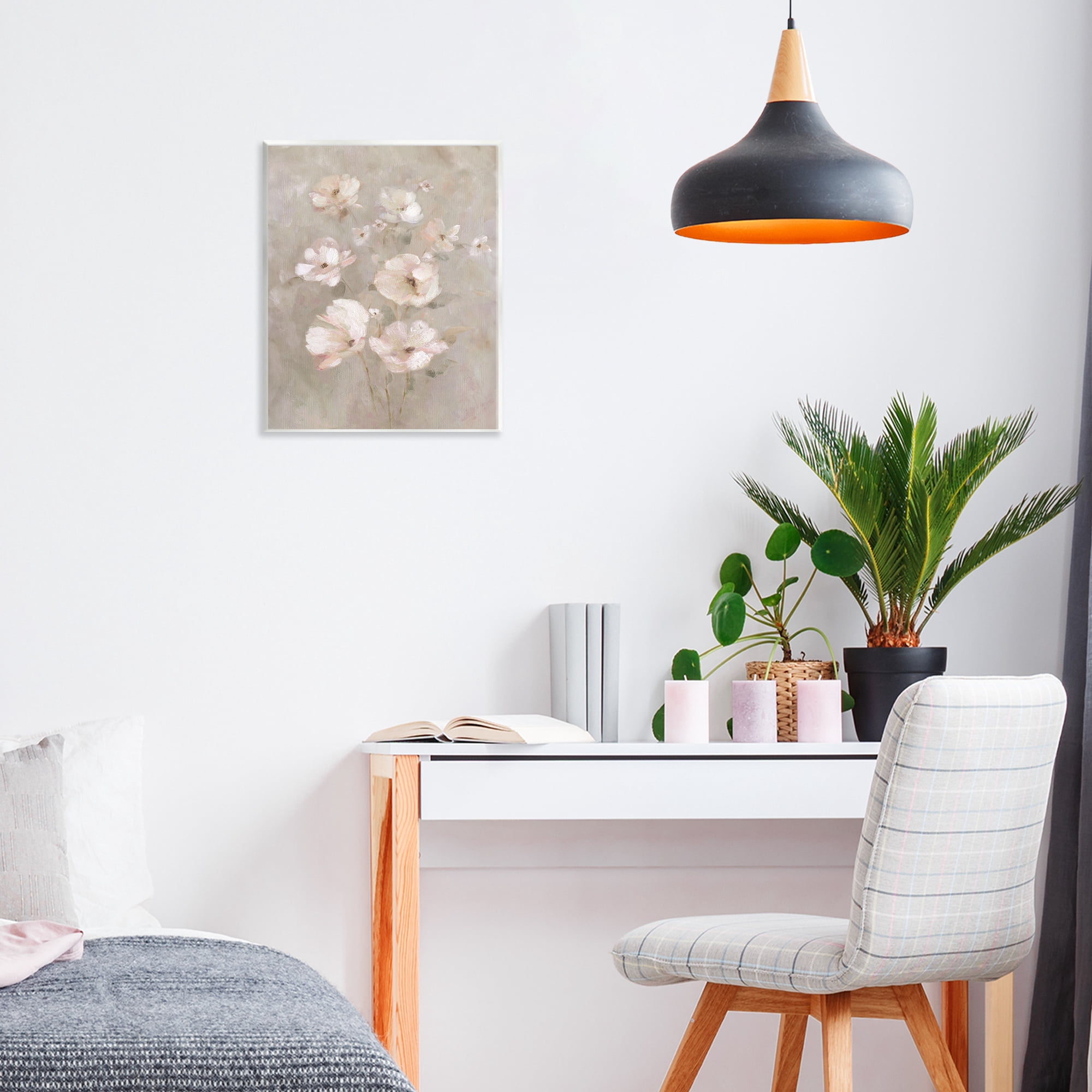 Stupell Industries Blush Florals over Beige Wall Plaque Art, design by Carol Robinson