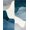 Blue Grey Cream, Pattern 5, variant on Design&I 8'x10' Washable Area Rug Sleek Flatweave Pet Friendly Blue Grey Abstract Blocks Crisp Interlocking Geometric Design with Edges for King Size Bedroom, Under Bed