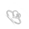 thumbnail image 4 of Clear CZ Cross Heart Love Promise Christian Ring Sterling Silver Band White 925 Female Size 8, 4 of 4