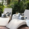 thumbnail image 5 of Black Brown Pillow Covers 12x20 Inch Set of 2 White Gray Flower Throw Pillows Farmhouse Outdoor Modern Floral Linen Square Cushion Case Decor for Living Room Sofa Patio Funiture Garden 002B12, 5 of 6