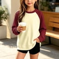 thumbnail image 2 of Dnhxils Crewneck Sweatshirts for Teen Girls Long Sleeve Shirts Patch Pullover Tween Girls Trendy Clothes Kids Fall Outfits Wine 14-15 Years, 2 of 7