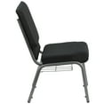 thumbnail image 4 of BizChair 4 Pk. 18.5''W Church Chair in Black Patterned Fabric with Cup Book Rack - Silver Vein Frame, 4 of 6