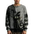thumbnail image 2 of Domuza Halloween Sweatshirts Men Novelty Horror Pumpkin Face Print Crew Neck Sweater Fall Winter Trendy Casual Long Sleeve Pullover Top Dark Gray M, 2 of 6