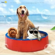 PVC Pet Swimming Pool Portable Foldable Pool Dogs Cats Bathing Tub, Hard Plastic Collapsible for Puppy Small Dogs Cats and Kids