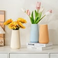 thumbnail image 2 of Small Ceramic Vase for Home Decor, Minimalist Flower Vase for Pampas Grass, Living Room Table Centerpiece, Modern Rustic Farmhouse Style Dried Flower Holder for Bedroom Office Shelf, 2 of 6