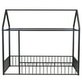 Twin Size Montessori Floor Bed, Twin Metal House Bed Frame with Fence