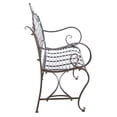 thumbnail image 3 of SAFAVIEH Abner Outdoor Patio Wrought Iron Garden Bench, Rustic Brown, 3 of 11