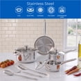 thumbnail image 2 of Mainstays Stainless Steel 10Pc Cookware Set with Lids and Kitchen Utensils, 2 of 21