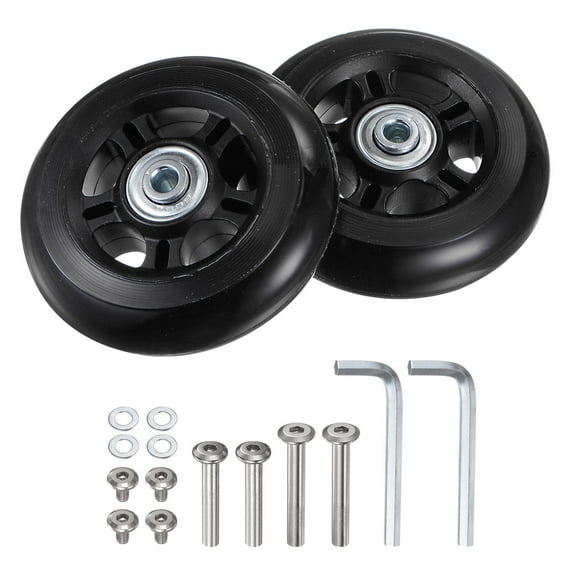Uxcell Replacement Luggage Wheels 84x24mm Suitcase Wheel Repair Kits 2 PU Bearing Wheels for Trolley Bag, Inline Skate