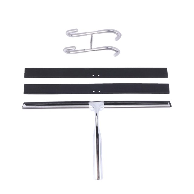 Limpiaparabrisas de ducha de acero inoxidable 31cm con colgador de pared 2 silicona Afortunado Sencillez