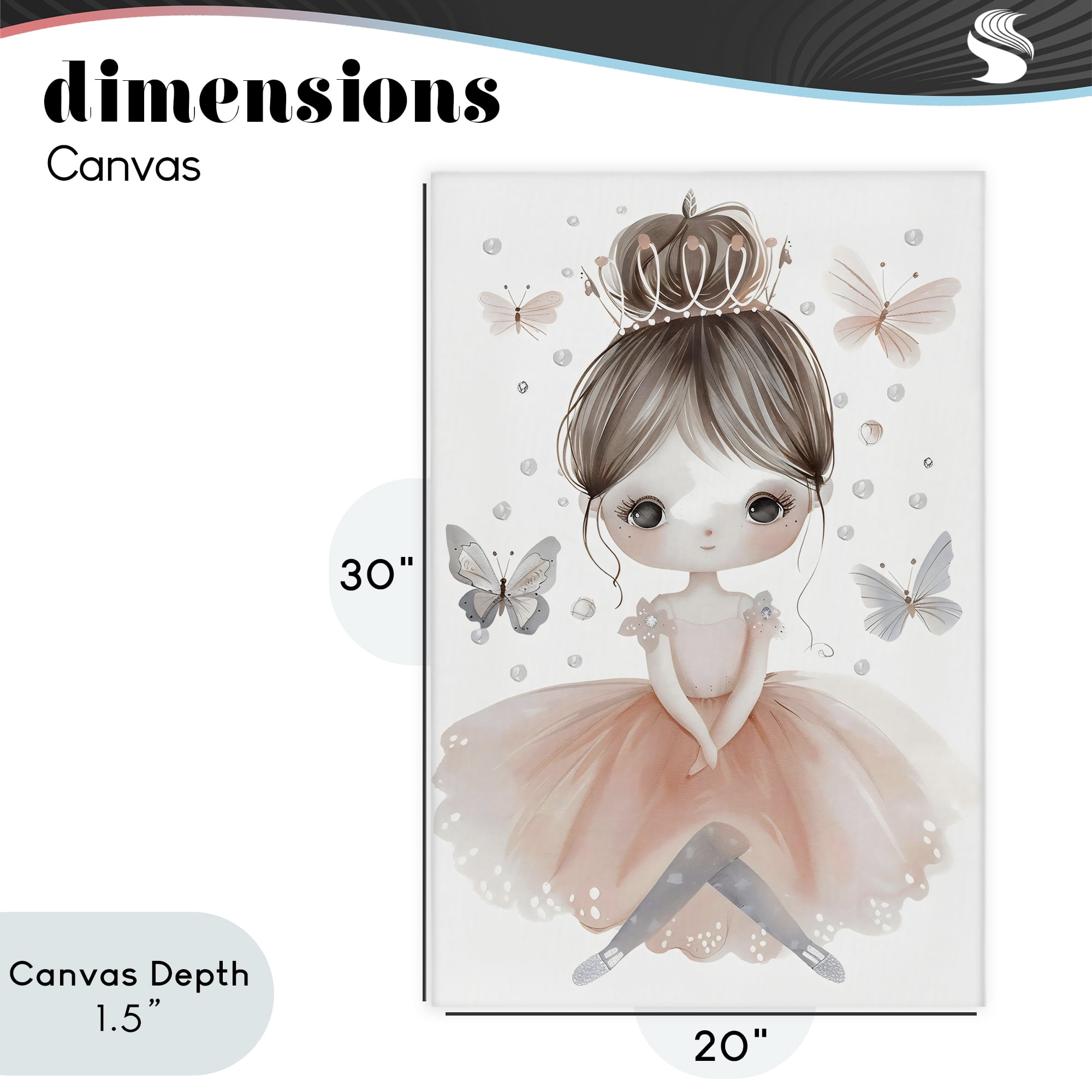 Stupell Industries Sweet Butterfly Fairytale Princess Canvas Wall Art, design by Creative Studio