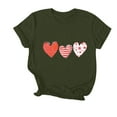 thumbnail image 2 of WREESH Women's Tshirts Graphic Tees Valentine's Day Heart Printed Short Sleeve Shirts for 2025 Summer Casual Tops Olive Green, 2 of 4
