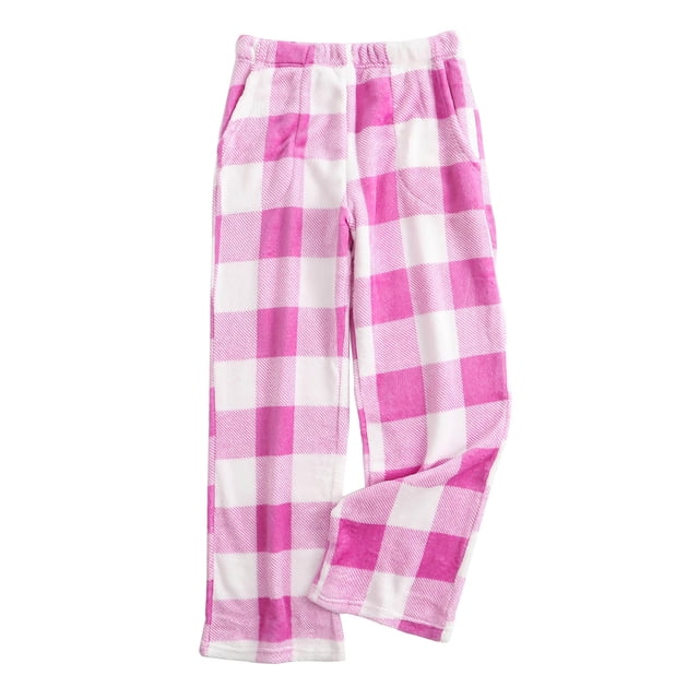 ShomPort Fleece Pajama Pants Women Winter Warm Fuzzy Loungewear Plaid Pajama Pants Casual Loose Plaid Pants for Women