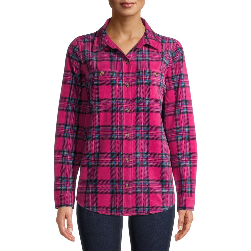 Time and Tru Time and Tru Women's Fleece Shirt Jacket