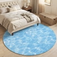 thumbnail image 4 of Round Area Rugs 4Ft, Blue Ocean Waves Non-Slip Washable Circle Rugs Carpet, Summer Sea Blue Coastal Indoor Outdoor Rug Floor Mats Throw Runner for Bedroom Living Room Bathroom, 4 of 8